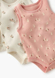 Juniors bunny & duck printed sleeveless bodysuits (pack of 6)