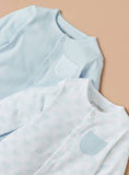 Juniors blue pastel sleepsuits (set of 2)