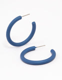 Lovisa navy blue hoop earrings (Jewellery)