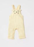 Juniors yellow bear embroidered dungaree (set of 2)