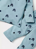 Juniors blue rainbow printed shirt & pyjama set (set of 2)
