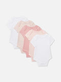 Mothercare solid pink half sleeves Bodysuits (set of 5)