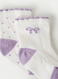 Juniors polka dots bow printed socks (pack of 2)