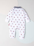 Juniors all over yatch printed collared sleepsuit