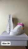 Nike Air Force solid white & pink perforated shoes (Box Packaging)