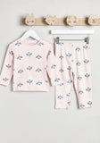 Juniors pink floral shirt & pyjama set (set of 2)
