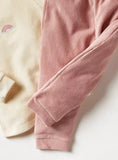Giggles Beige Rainbow Embroidered Fleece Shirt & Pyjama Set (Set Of 2) (Winter)