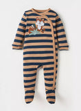 Juniors brown animal stripe sleepsuit