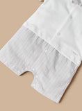 Giggles grey & white bow half romper (Summer)