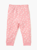 Juniors pink polka dots printed shirt & pyjama set (set of 2)
