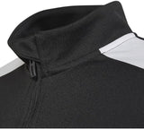 Adidas black neck zipped pullover with white sleeves panel