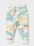 Juniors green & jungle printed jog pants (set of 2)