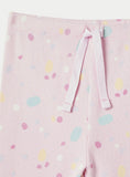 Juniors pink splash ribbed leggings