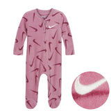 Nike pink fleece zipped & footed sleepsuit (Winter)