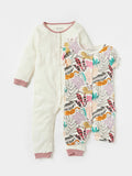 Juniors leaf & Leopard printed sleepsuits (set of 2)