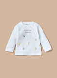 Juniors white I love my mummy embroidered shirt & pyjama set (set of 2)