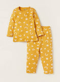 Juniors yellow rainbow printed shirt & pyjama set (set of 2)