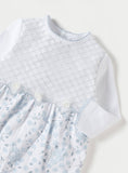 Giggles blue pastel floral formal sleepsuit