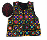 Girls embroidered waist coat(with cap)