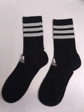 Adidas black triple stripe adult socks
