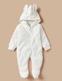 Juniors ribbed hooded white zipped sleepsuit (Winter)