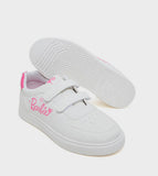 R&B Barbie printed white perforated shoes