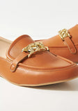 Max brown chain women loafers