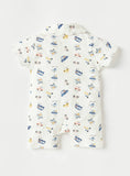 Juniors all over cars printed half romper (Summer)