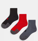 Under Armour red, black & grey men's socks (pack of 3)