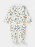 Juniors all over colorful dino printed zipped sleepsuit