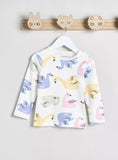 Juniors colorful swan printed shirt & pyjama set (set of 2)