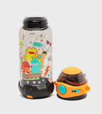 R&B roar straw water bottle with hanging strap