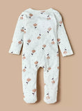 Juniors brown floral zipped sleepsuit