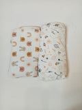 Juniors colorful printed recieving blankets (Pack of 2)