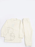 Giggles white Bunny & baby fleece shirt & Pyjama set (set of 2) (Winter)