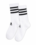 Adidas triple stripe white adult socks