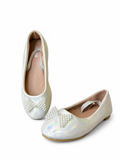 R&B shimmery pearl bow ballerinas