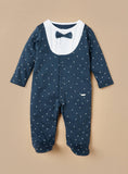 Giggles navy bow formal sleepsuit
