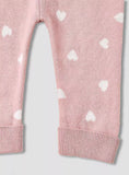 Juniors pink star knitted shirt ,& pyjama set (set of 2) (winter)