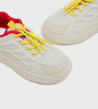R&B white colorblock laceup textured shoes