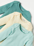 Juniors light ribbed fullsleeves bodysuits (pack of 3)