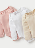 Juniors solid light colored fullsleeves bodysuits (set of 3)