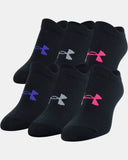 Under armour black textured printed Socks (pack of 6)