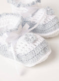 Giggles blue infant knitted booties (Box packaging)