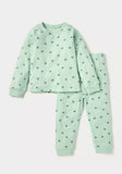 Juniors all over green stars printed shirt & pyjama set (set of 2)