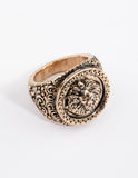 Lovisa antique gold lion signet ring (Jewellery)