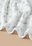 Giggles all over blue bear blanket
