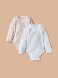 Juniors bunny printed fullsleeves bodysuits (pack of 2)