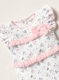 Juniors pink frill & bow half romper (Summer)