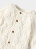 Juniors white knitted openfeet sleepsuit (winter)